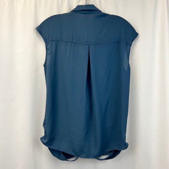 Lara Fashion Womens Dusty Navy V-Neck Sleeveless Pullover Top Size Small New - Picture 2 of 10